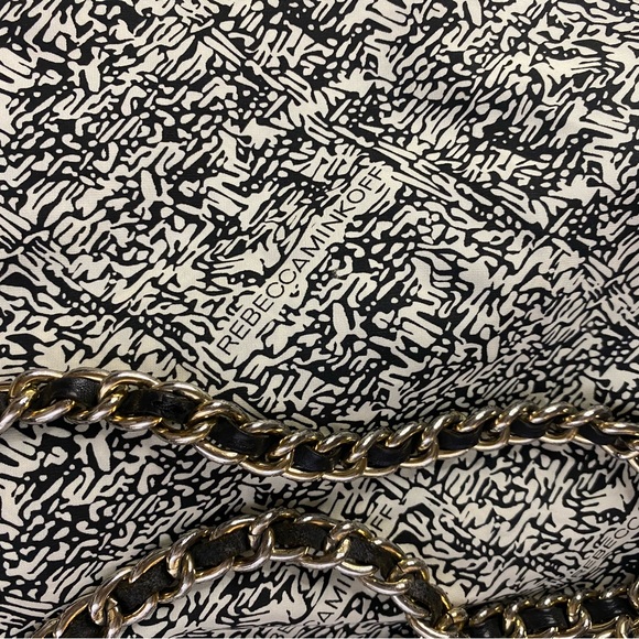 Rebecca Minkoff Convertible Chain Crossbody Black Leather Gold Zippers - Picture 10 of 12